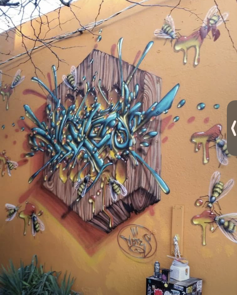 Honeycomb Burst — mural by Derek Notes Leitch